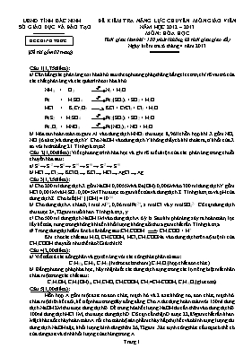 Đề kiểm tra năng lực chuyên môn giáo viên tỉnh Bắc Ninh năm học 2012 2013 môn Hóa học